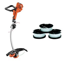 BLACK+DECKER Tagliabordi Elettrico Ampiezza taglio 35 cm, Doppia Impugnatura Regolabile 900 W, GL9035-QS & A6485-XJ Kit 3 Rocchetti Filo Nylon Reflex, Accessori per tagliabordi, 3 x 10 m di filo