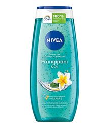 NIVEA Frangipani & Oil - Gel doccia (250 ml), pH neutro, con profumo tonificante di fiori di Frangipani, doccia coccolata con perle di olio nutrienti