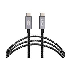 3SixT 3S-1133 1 m USB 3.1 g 1 USB-C synkroniserings- och laddkabel med textilnummering och metalluttag