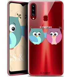 Caseink Beschermhoes voor Samsung Galaxy A20S (6,5 inch), gel, HD-motief, bedrukt, uit Frankrijk, collectie Love Valentijnsdag, Design Uil tot twee, zacht - ultradun