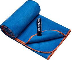 Cressi Unisex Fast Drying Microfibre Towel, Blue/Orange, 60x120 UK