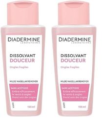 Diadermine - Dissolvant Douceur - Ongles Fragiles - Sans Acétone - Formule Douce et Efficace - Prend Soin des Ongles - Bouteille de 125 ml (Lot de 2)