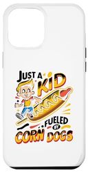 Carcasa para iPhone 15 Plus Just A Kid Fueled By Corn Dogs Corn Dog Lover Salchicha