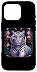 Majestic White Tiger - Elegante arte botanica della fauna selvatica Custodia per iPhone 16 Pro
