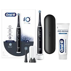 Oral-B Spazzolino Elettrico Ricaricabile iO6 Nero, 1 Spazzolino + 1 Dentifricio Sensibilità e Gengive Calm 75ml