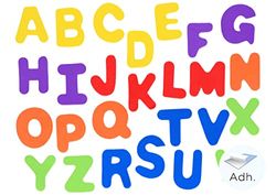 INNSPIRO Letras mayúsculas de goma EVA adhesiva 50mm. 52u., ideal para manualidades con niños, decoraciones y actividades creativas