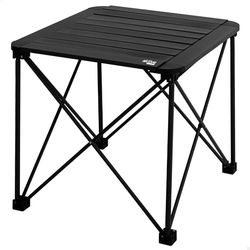 AKTIVE Klaptafel voor camping, 52 x 52 x 46 cm, kantelbeveiliging, tafelblad en frame van aluminium, draagvermogen 30 kg, compact, transporttas, schoudergreep, klaptafel (63051)