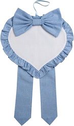 Filet - Nœud de naissance pour nouveau-né en forme de cœur en toile Aida à broder, fabriqué en coton teint fil Vichy, fabriqué en Italie, couleur bleu clair