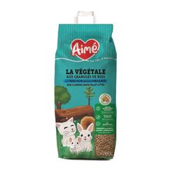 Aimé - Litière Petits Animaux et Chat PROP'Nature 20L, Litière Super Absorbante Granulés de Bois - Chat, Lapin, Cochon d'Inde, Hamster, Souris, Cobaye, Jusqu'à 12 Semaines d'Utilisation