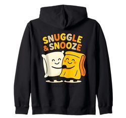 Snuggle & Snooze Cute Pillow Blanket Zip Hoodie