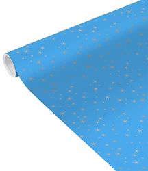 Clairefontaine 231621UNICEFC – een spoel UNICEF Tiny Rolls cadeaupapier, 5 x 0,35 m (speciaal kleine breedte), 80 g, zilveren sterren