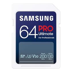 Samsung PRO Ultimate Carte SD MB-SY64S/WW, 64 Go, UHS-I, jusqu'à 200 Mo/s en Lecture