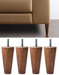 IPEA 4 Patas para Muebles y sofás de Madera Color Nogal – Altura 120 mm – Fabricado en Italia – Juego de 4 Patas de Madera con Forma de Cono para Armarios y Sillones