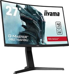 iiyama G-Master GB2766HSU-B1 Curved 1500R 27 Inch VA LCD, 165 Hz, 1 ms, FreeSync Premium, Full HD 1920 x 1080, 2 x HDMI, 1 x DisplayPort, USB x 2, 2 x 2W Speaker, HA Stand