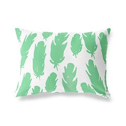 BonaMaison Fundas para Cojínes, Verde Petróleo-Blanco Funda de Almohada para Sofá Coche Silla Oficina Cama Decorativa Moderna Decoración del Hogar, 45x60 Cm - Diseñado y Fabricado en Turquía