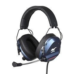 Konix Drakkar Skyfighter One Wired Headset for PC Gaming - 50mm Speakers - Flexible Microphone - USB Cable - 2.4m - Black and Blue