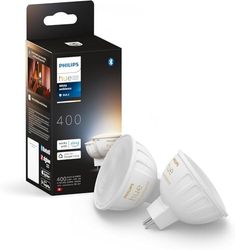 Philips Hue White Ambiance, Faretto LED Smart GU5.3, Luce Bianca da calda a fredda, 400lm, Compatibile con Bluetooth, controllo vocale con Alexa, Apple Home e Google Assistant, pack da 2