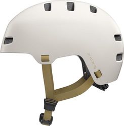 ABUS XOXO ECO cykelhjälm - cityhjälm i skaterlook - hjälm för skateboard, cykel, sparkcykel - alla komponenter helt eller delvis återvunna - för tonåringar och vuxna - storlek S, taupe