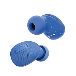 Jam Live True - Complete draadloze echt draadloze in-ear hoofdtelefoon, 3 uur batterijduur, dubbele microfoon, handsfree, stabiele opbergdoos met geïntegreerde oplader, blauw