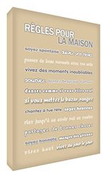Feel Good Art Bloc Décoratif Règles pour la Maison Beige 21 X 14 X 2 cm