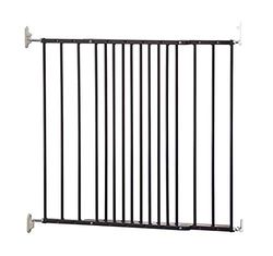 Safetots Top of The Stairs Screw Fitted Stair Gate, Black Metal, 62.5cm - 106.8cm, Metal Baby Gate, Screw Fit Safety Barrier, Stylish and Practical Safety Gate