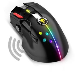 Spirit Of Gamer Xpert M600 Draadloze Gaming Muis, Oplaadbaar, RGB Gaming Muis, Optische Sensor met Hoge Precisie, 10.000 dpi, 12 programmeerbare toetsen, 1Rapid'Fire - Joystick 4 Functies