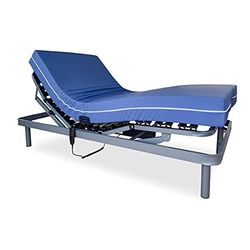 DUÉRMETE ONLINE - Confezione letto elettrico articolato rinforzato Ergomedic Pro + materasso sanitario Sanipur, 90 x 190