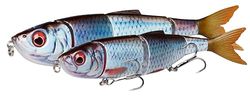 Savage Gear 4Play V2 Swim N Jerk - Swimbait à Base de harengs scannés en 3D pour Les pêcheurs de prédateurs, Action réaliste, idéal pour Le brochet, Le Bar et Plus Encore, Slow Sink Firetiger 13.5 cm