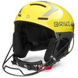 Briko (ZIOIO) Slalom, Helmet Uniseks Volwassenen, Shiny Yellow-Silve, 60