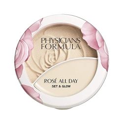 Physicians Formula Rosé All Day Set & Glow, Illuminerande Fixeringspuder för Användning Hela Dagen, Lugnande och Illuminerande Formula med Rosextrakt, i Nyansen Luminous Light