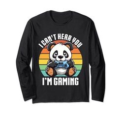 Controlador Panda Retro Gamer No Puedo Oírte I'm Gaming Manga Larga