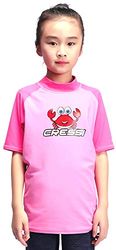 Cressi Rash Guard Short Jr Maillot Tissu élastique avec Protection UV (UPF) 50+ Mixte Enfants, Rose/Fuchsia, Ans 11/12 Hauteur 152 cm