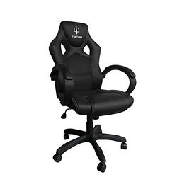 Triton A1 Sedia gaming Ergonomica e basculante, Girevole e regolabile in altezza, Schienale e seduta imbottiti, Braccioli imbottiti, Nera