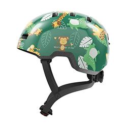 ABUS kinderhelm Skurb Kid - robuuste fietshelm in skaterlook met ruimte voor een vlecht of staart in diverse designs - voor meisjes en jongens - Groen, maat S