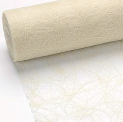 25 m x 20 cm Sizoweb® fleece original bordsband bordslöpare creme champagne för bröllop, kommunion, dop, jul ...