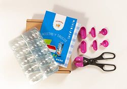 Kit de base La Croquetera + Pack ustensile multi-usages couleur aléatoire - 4 moules à pâte interchangeables + Pack de 10 plateaux de conservation + livret d'astuces et de recettes-100% espagnol