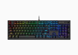 Corsair K60 RGB PRO LOW PROFILE Mekaniskt Gamingtangentbord (Cherry MX Low Profile Speed-brytare, Flerfärgad RGB-bakgrundsbelysning per tangent, Aluminiumchassi, Praktiska tangentbordsgenvägar) Svart