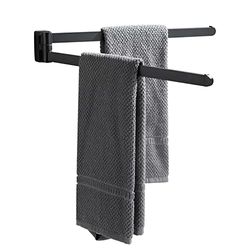 BGL - Toallero Doble para baño (aleación de Zinc, Barra giratoria cromada, 2 Brazos)