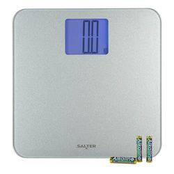 Salter 9075 SVGL3R MAX Pèse Personne Numérique, Balance Personnelle Électronique, Capacité Maximale 250KG, Écran Facile à Lire, Lecture Instantanée Précise, Mesures en KG ou st/lbs, Argent