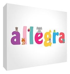 Little Helper LHV-ALLEGRA-A5BLK-15IT Panneau décoratif pour nouveau-né/baptême, idée cadeau, motif personnalisable avec nom de fille Allegra, multicolore, 14,8 x 21 x 2 cm