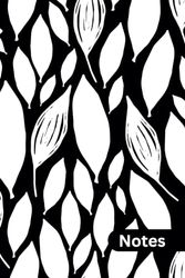 Notebook: Black and White Leaves