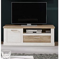 Duro tv-meubel 140cm grenen wit en bruin