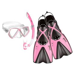 Mares Aquazone Set X-One Pirate, conjunto com máscara tubo e abas de snorkel para crianças, unissexo, rosa, S