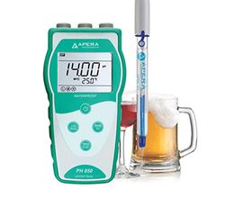 Apera Instruments PH850-BR Appareil de mesure de pH portable pour la production de boissons équipé d'électrode de pH LabSen 213 (plage de mesure du pH 0 à 14,00)