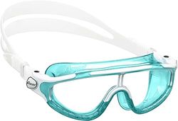 Cressi King Baloo Kid Goggles Lunettes de Natation Unisex-Youth, Aiguemarine/Blanc, 7/15 Ans
