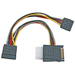 PremiumCord Power Y-kabel voor HDD Serial ATA naar 5,25 "bus + 2x SATA bus 15cm