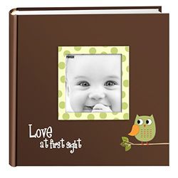 Pioneer Photo Albums EV-246FB/OG 200-Pocket Baby Uil Gedrukt Designer Frame Cover Fotoalbum, Groen 4 x 6 Inch
