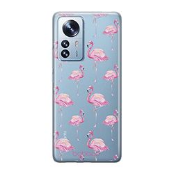 ERT GROUP mobiltelefonfodral för Xiaomi 12 PRO originalt och officiellt licensierat Babaco mönster Flamingo 005 optimalt anpassad till formen på mobiltelefonen, gedeeltelijk transparant