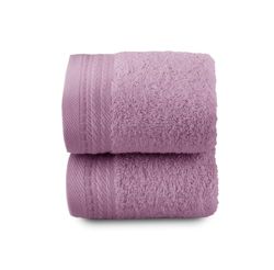 RIZO Top Towel - Lot de 2 Serviettes de Bain - 100% Coton peigné - 600 g/m² - Dimensions 30 x 50 cm - Lilas