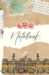 Retro Pink Scrapbook-Style Notebook: Vintage-Inspired Aesthetic Journal, 160 Ruled Pages, Large Hardcover